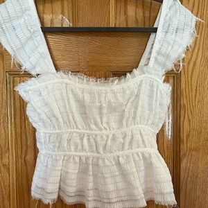Francescas white ruffle top